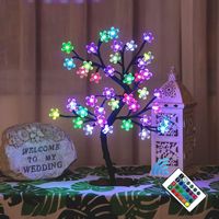 TODOT LED Lampe en arbre de Cerisier, 0.43M 40LED, Arbre Lumineux LED, Branches Noires, pour la décoration de Maison (Multicolore)