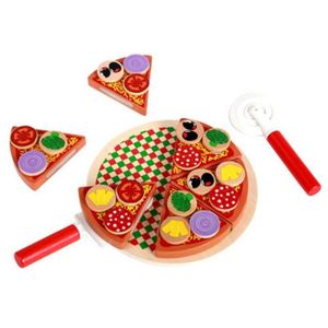 nourriture de pizza en bois en bois jouets de bricolage ensemble jouets de jeu de r/ôle semblant jouer ensemble de pizza pour enfants enfants apprentissage et cadeau /éducatif Jouet de pizza en bois