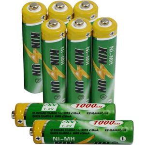 PILES NiMH AAA Piles Rechargeables (8 pièces) 1.2V 1000m