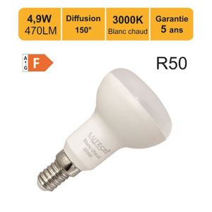 AMPOULE - LED Ampoules LED E14 R50 4,9W (équiv. 40W) 470Lm 3000K