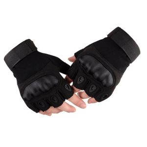GANTS - SOUS-GANTS Gants de moto en cuir artificiel idéal pour écran tactile,équipement de protection complet des doigts avec - Half finger Black