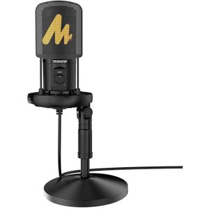 Maono-Microphone gamerwave DGM20, USB, à condensateur, anti-bruit, avec  gain de micro, lumière RGB, muet à une touche