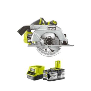 SCIE STATIONNAIRE Pack RYOBI Scie circulaire Brushless 18V One+ 60mm R18CS7-0 - 1 batterie 4.0Ah - 1 chargeur rapide 2.0Ah RC18120-140