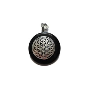 Pendentif Disque (donut) En Shungite – Pierre Naturelle, Diamètre 5 Cm – Neuf Avec étiquettes Naturosphère