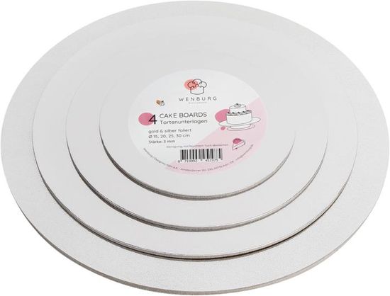 24 Supports à Gâteau Ronds Blancs, Belle Vous, épais, Tailles Variées, Pour Pâtisserie