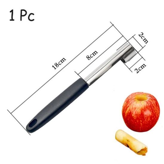 Vide-Fruits Et Légumes En Acier Inoxydable - Poignée En Bois Antidérapante, Pour Pommes, Poivrons, Etc. - 8
