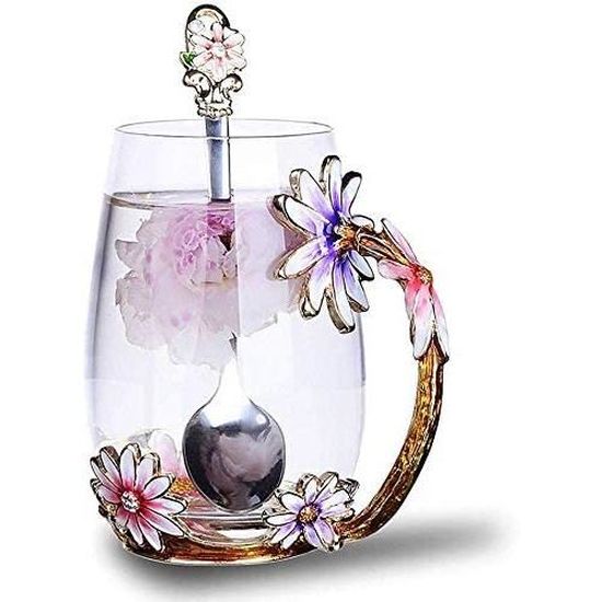 Tasse à Café En Cristal Minéral Violette – Fait Main, Translucide, élégante, Neuve