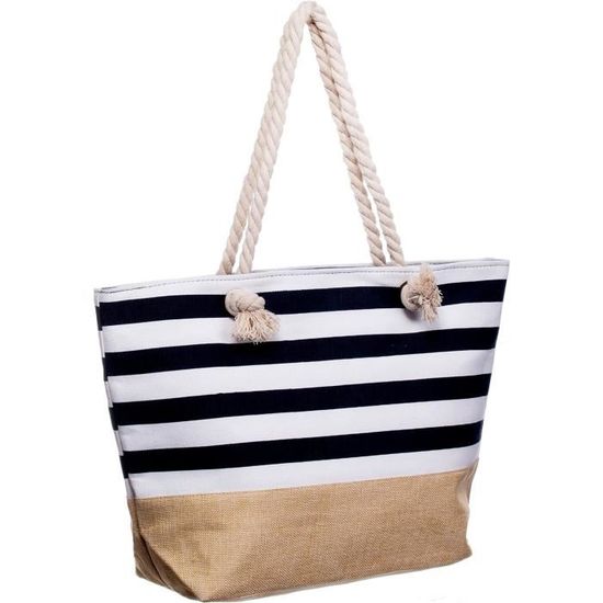 Sac De Plage Miss Beach XL - Toile à Paillettes, 29L, Fermeture éclair, Poches Multiples, Fuchsia