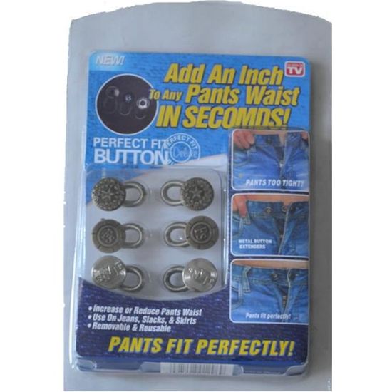 Lot De 8 Rallonges De Boutons De Pantalons, Rallonges De Boutons De Pantalons Rallonges De Taille à Boutons Flexibles Pour Pantalons Jeans Jupes Robes Pour Hommes Et Femmes Noir G 601099513389686
