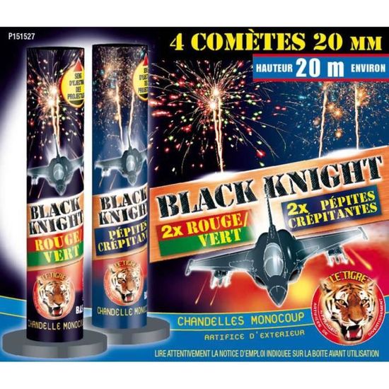 Feux d'Artifices, Chandelles Black Knight Monocoup - Aux Feux de la Fête -  Paris