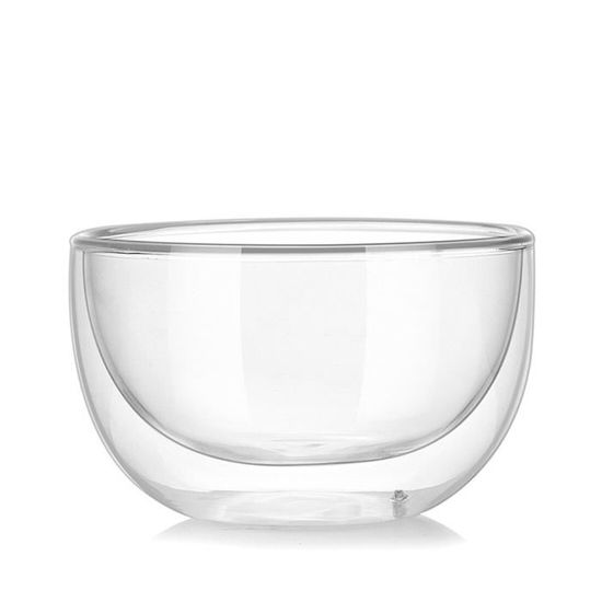 Ipetboom Bol En Verre Double Paroi RéSistant À La Chaleur 11X11X2.68In 700Ml Transparent Pour Salade De Fruits Dessert Et Glace Usage Domestique