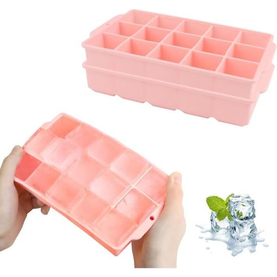 Lot De 2 Bac A Glacon Silicone Grand Glacons Moule & Moule à Glaçons Rond Ave