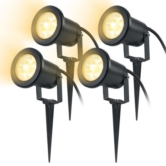 Lampe LED Exterieur Etanche IP65 - Spot LED Extérieur, 5W Projecteur  Exterieur LED Lumière Chaude Rotative LED Lampe De Jardin pour Jardin  Décoratif