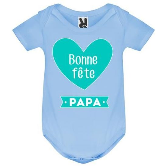 Body Bebe Bebe Garcon Bleu Bonne Fete Papa Bleu Cdiscount Pret A Porter