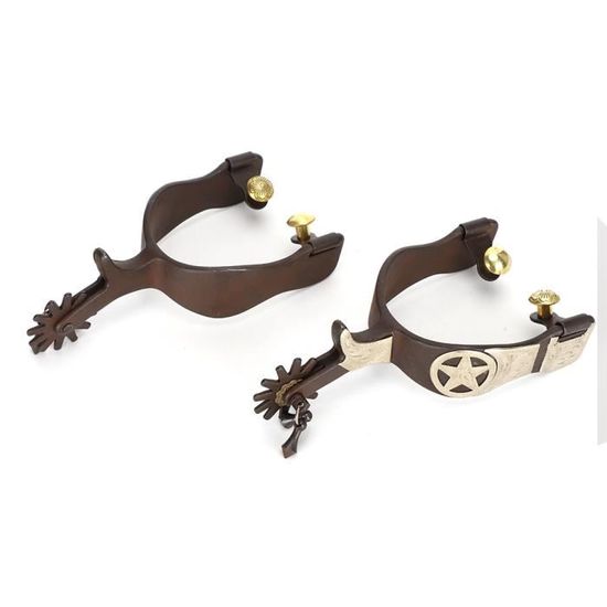 Éperons De Cheval En Acier Style Cowboy Vintage - Lot De 2 | Design Occidental Avec Roue Tournante Et Gravures Fleuries | Pour Équitation Ou Décoration - 3