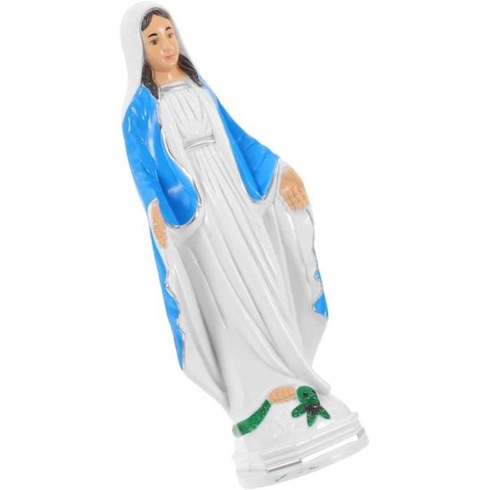 Figurine Vierge Marie Signée Veronese – Statue Religieuse Vintage En Pierre Synthétique 29 Cm
