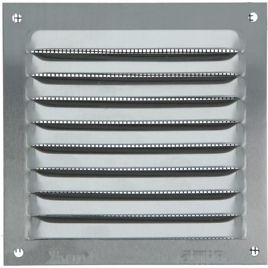 Grille D'aération Carrée En Aluminium 400x400 Cm - Noire, Pour Mur Extérieur, Facile à Installer