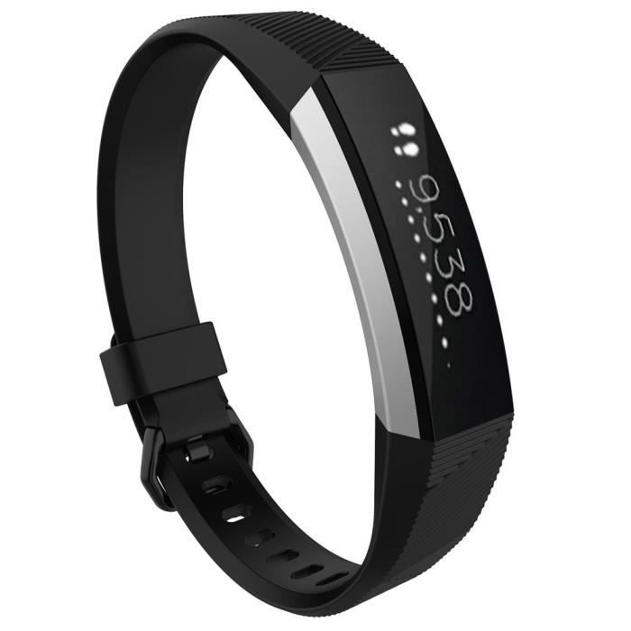 bracelet de montre vendu seul Petit fermoir en silicone pour bracelet de rechange pour montre Fitbit Alta HR BK NGH70510101BK_non