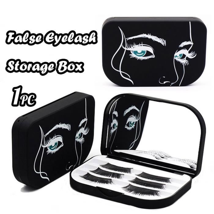 Acrylique mignon Faux Cils Bow Boîte de rangement Maquillage Miroir cosmétique Case Organisateur @yunghuji276