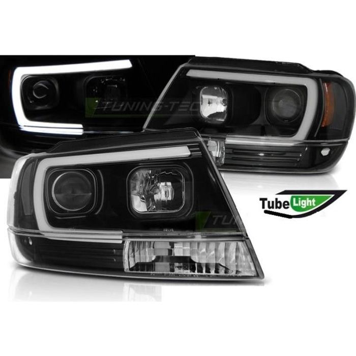 Paire de feux phares Jeep Grand Cherokee 99-05 LED LTI noir-31088952