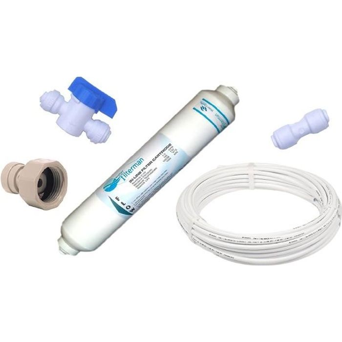 Kit filtre à eau universel pour réfrigérateur américain (raccords + tuyau + filtre): Gros électroménager