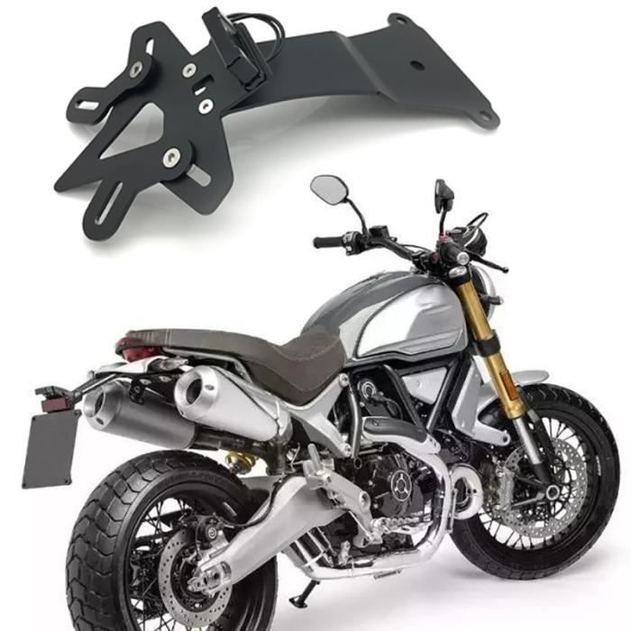 Décoration Véhicule,Moto plaque d'immatriculation support support amortisseur éliminateur avec lumière LED pour DUCATI - Type Black