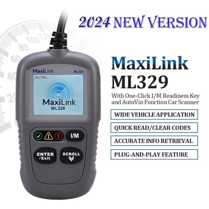 Autel ML329 Valise de Diagnostic I/M Brevetés en Un Clic OBD II / Can Scanner Lecteur de Code de Défauts de Moteur EN Français