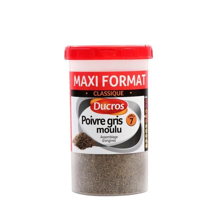 DUCROS Poivre gris moulu nº 7 classique - Boite ménagère - 90 g