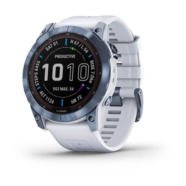 GARMIN FENIX 7 Sapphire Solar Mineral Blue Cinturino Bianco 010-02541-15