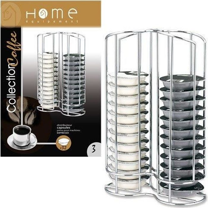 Home Equipement 50927, 32 capsules, Acier inoxydable, Acier inoxydable, Bosch Tassimo, Boîte