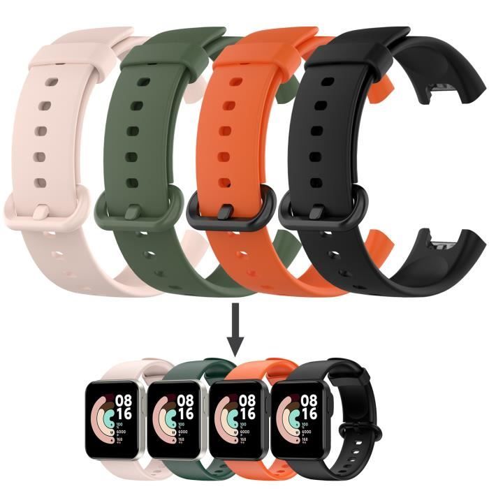 4 Pièces Bracelets Compatible pour Xiaomi Mi Watch Lite, Silicone coloré Remplacement Bracelet pour Redmi Watch