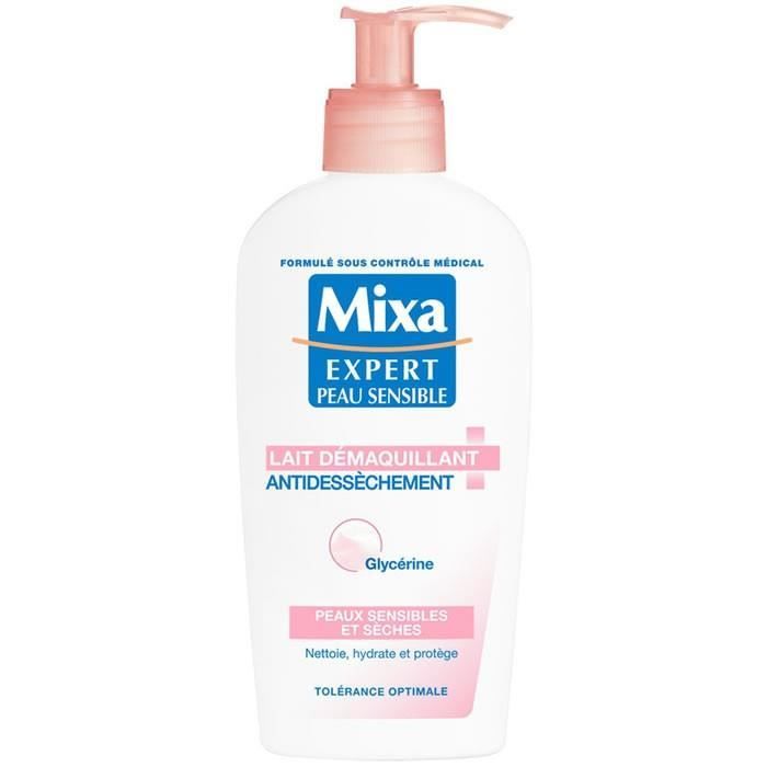 LOT DE 3 - MIXA : Expert Peau Sensible - Lait démaquillant anti-dessèchement 200ml