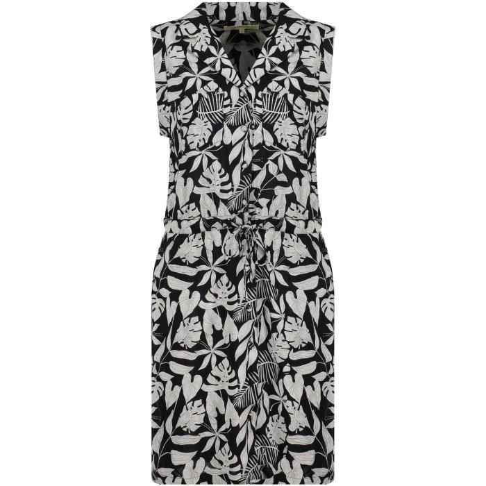 DEELUXE Robe saharienne à motif tropical ESSITA Black