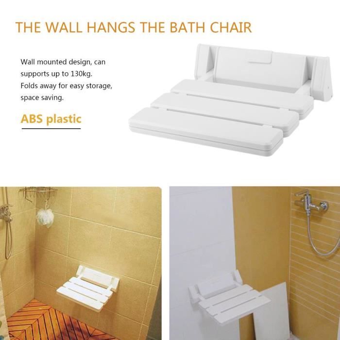 Pliable Chaise de douche murale Tabouret de bain - max 130kg