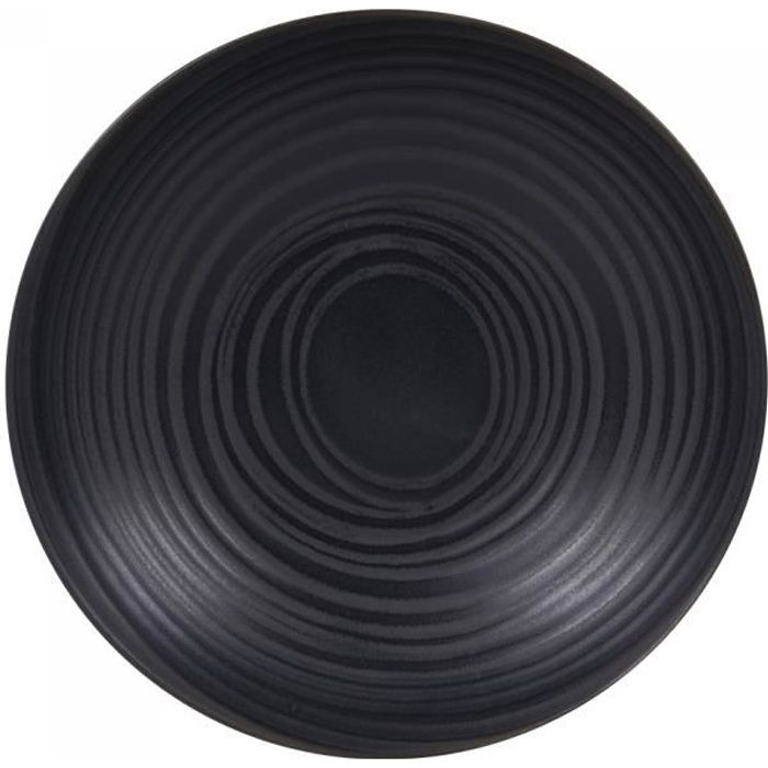 Assiette creuse 22.5 cm moon noir (lot de 6) - Table Passion NEURE Noir