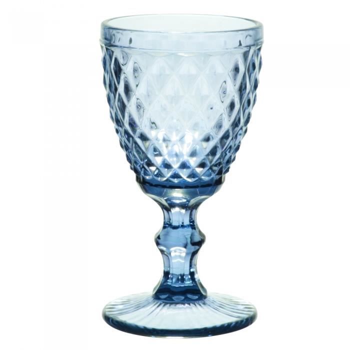 Verre à pied Diamant bleu 22.5 cl (Lot de 6) NEURE Bleu