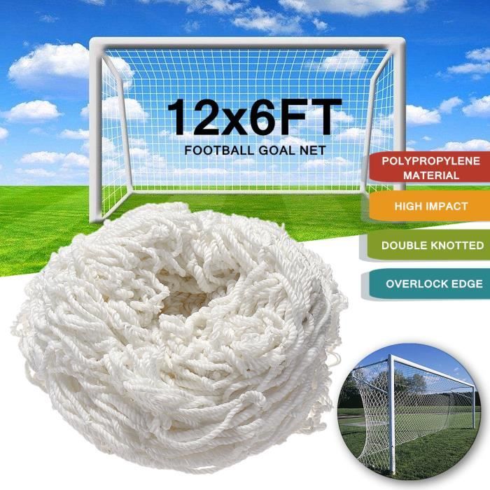 12x6 Ft Filet de Football en Polypropylène Haute Résistance Sport Formation Jardin 3.6x1.8x0.5x1.2m