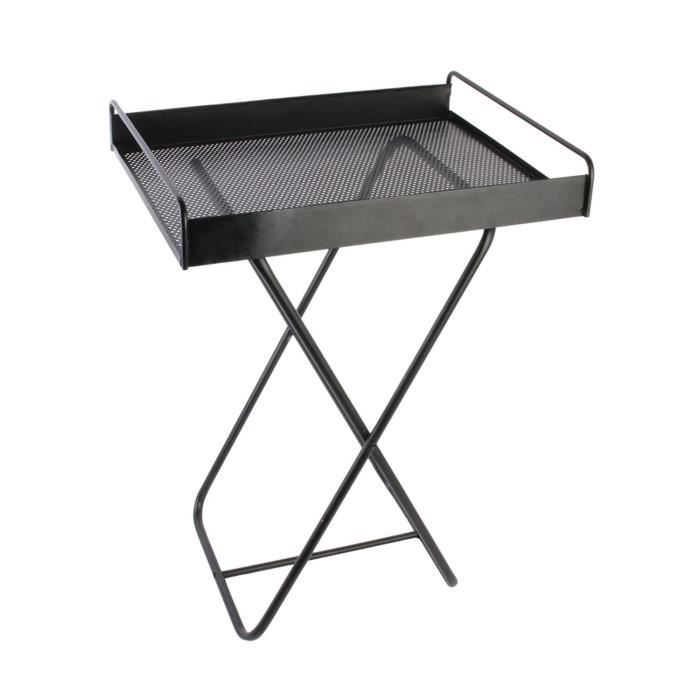 Plateau table surélevé Lao - L. 44 x H. 61 cm - Noir
