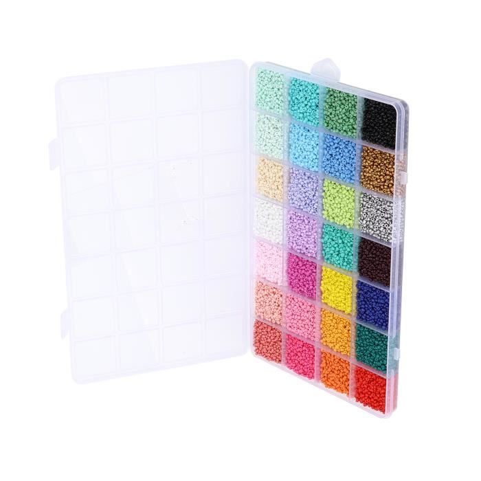 VGEBY Perles de bracelet 14000Pcs Bracelet Perles 28 Couleurs 2mm Perles De Rocaille En Verre pour la Fabrication de Bijoux DIY Art