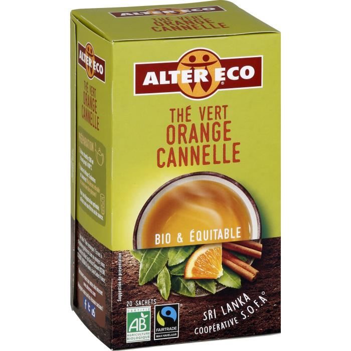 Alter Eco The Vert Orange Cannelle 40g