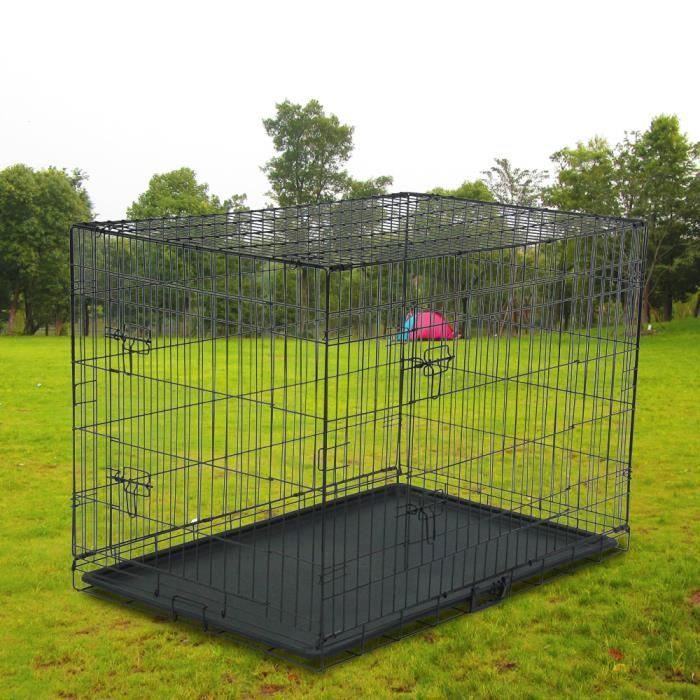 Comparer les prix de ALIGHTUP- cage de transport pour petits animaux, pliable, avec séparateurs et plateau en plastique, fer, 107 x 70 x 77,5cm- noir