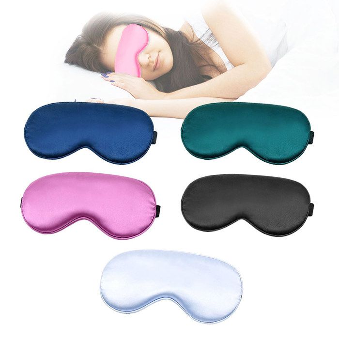 Masque De Sommeil En Soie Pure Pour Dormeurs Latéraux - Occulte Toute Lumière, Sangle Réglable Sans Pression - Pour Femmes, Hommes, Enfants (Noir)