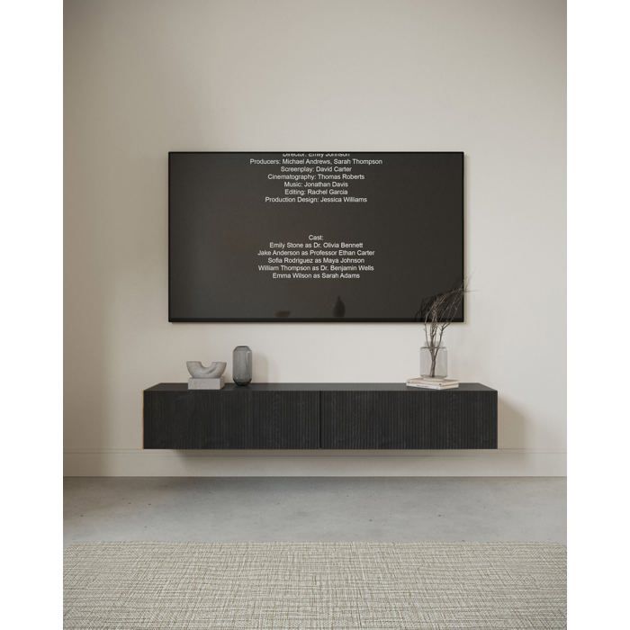 Meuble TV - NOLIE - 175 cm - suspendu - couleur du bois de frêne Portland