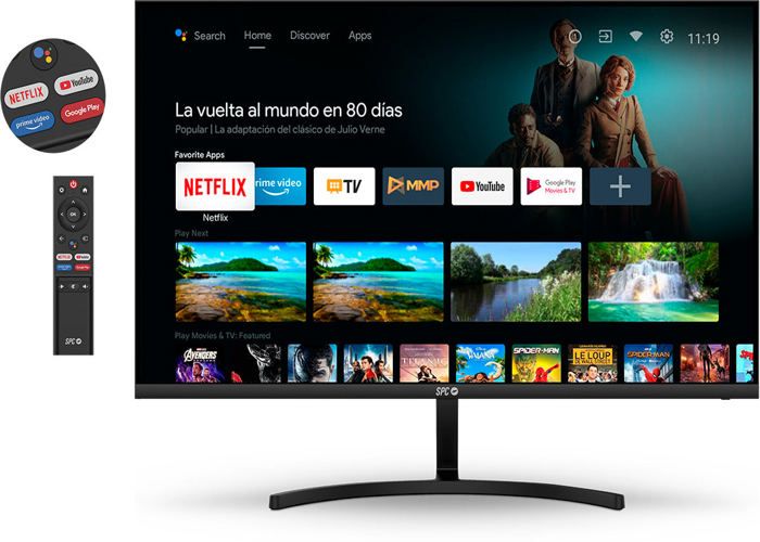 Moniteur Android TV - SPC - 27 pouces - Full HD - Télécommande - Connectivité Mobile