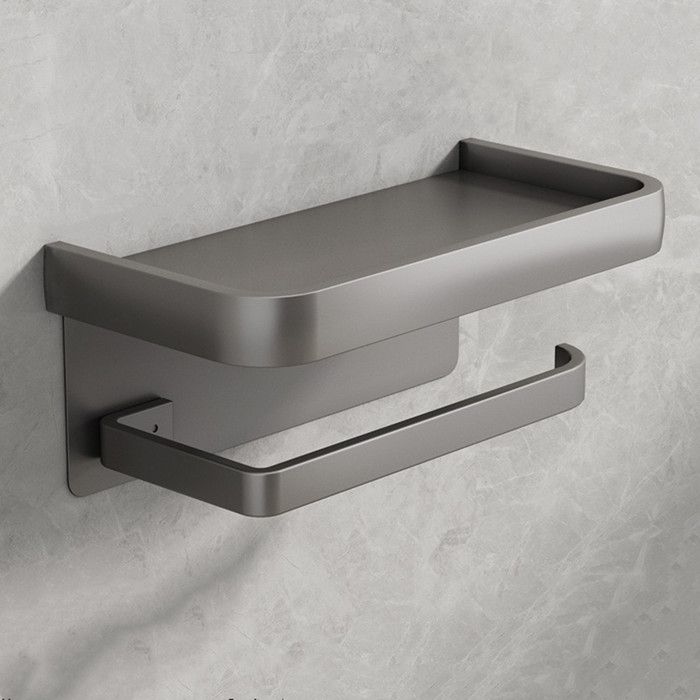 Dérouleur Papier Toilette 2 En 1 Avec ÉtAGère - Auto-Adhésif Ou Vis - Aluminium - Pour Salle De Bain, Cuisine
