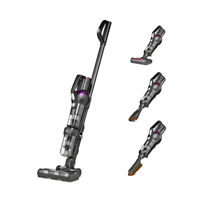 Aspirateur Balai AIRB600 Sans Fil Fonction de Lavage Lampe UV-C stérilisante Puissante 600W Animal Kit Autonomie 1h20 Silencie - Viola