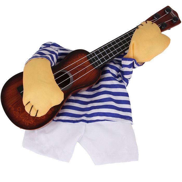 Meilleurs prix pour Costume de guitariste pour animaux de compagnie d'Halloween - Chats et chiens - Costume de Noël/anniversaire/fête