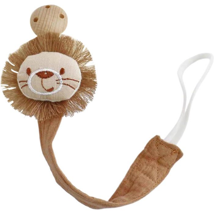 RUBY 3PCS Attache Tétine Tissu - Kit Sucette Avec Pince Bois Hêtre Naturel Pour Bébé Fille Et Garçon
