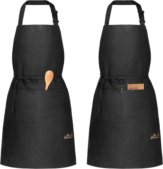 Tablier De Cuisine Lepni.me Prime - Coton Bio - Double Poche - Réglable - Pour Hommes Et Femmes