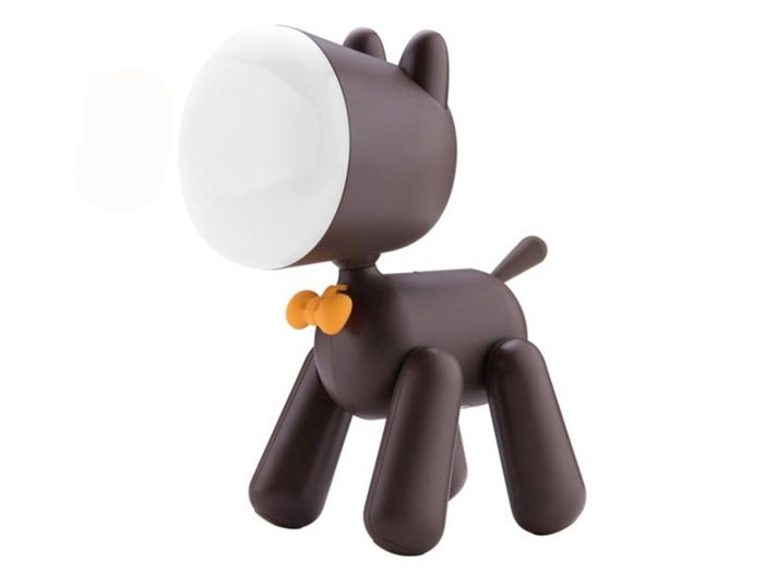 Lampe veilleuse - AVIZAR - Modèle Dog Art - Marron - Batterie sans fil - Résistante aux chocs